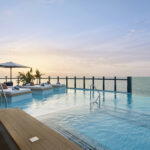 One of <em>Luminara</em>'s two pools, where guests can often enjoy a quiet swim without the crowds (Credit: Louisa Lim)