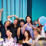 (Standing) Wei Ming Huey, Vanessa Lau, Janee Lim, Stephanie Leaw, Joyce Tan, Lianne Fones, and Rachelle Chan; (seated) Tracy Lee with Mr and Mrs Martin Yuen