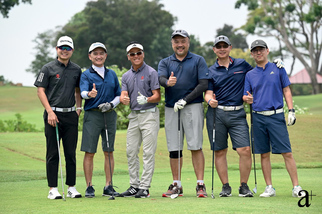 A good swing: See Toh Wai Onn, Koh Soo How, Lip Ooi, David Ong, MC Chin, and Ivan Chin