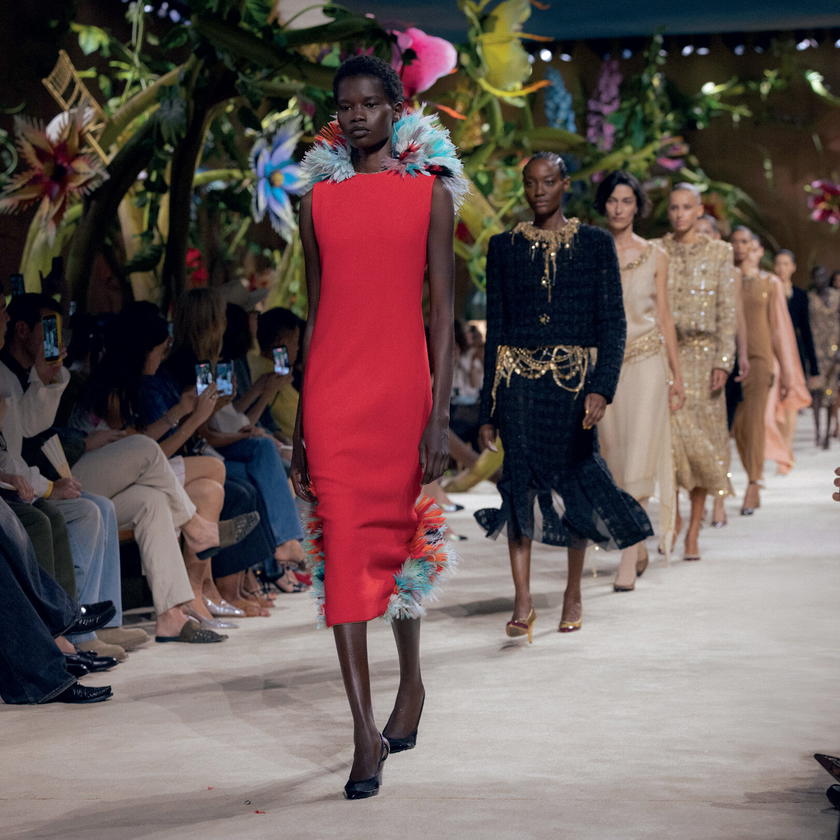 Matthieu Blazy’s collection for Chanel was inspired by fairy tales, peppered with winding vines and oversized blooms (Credit: Chanel )