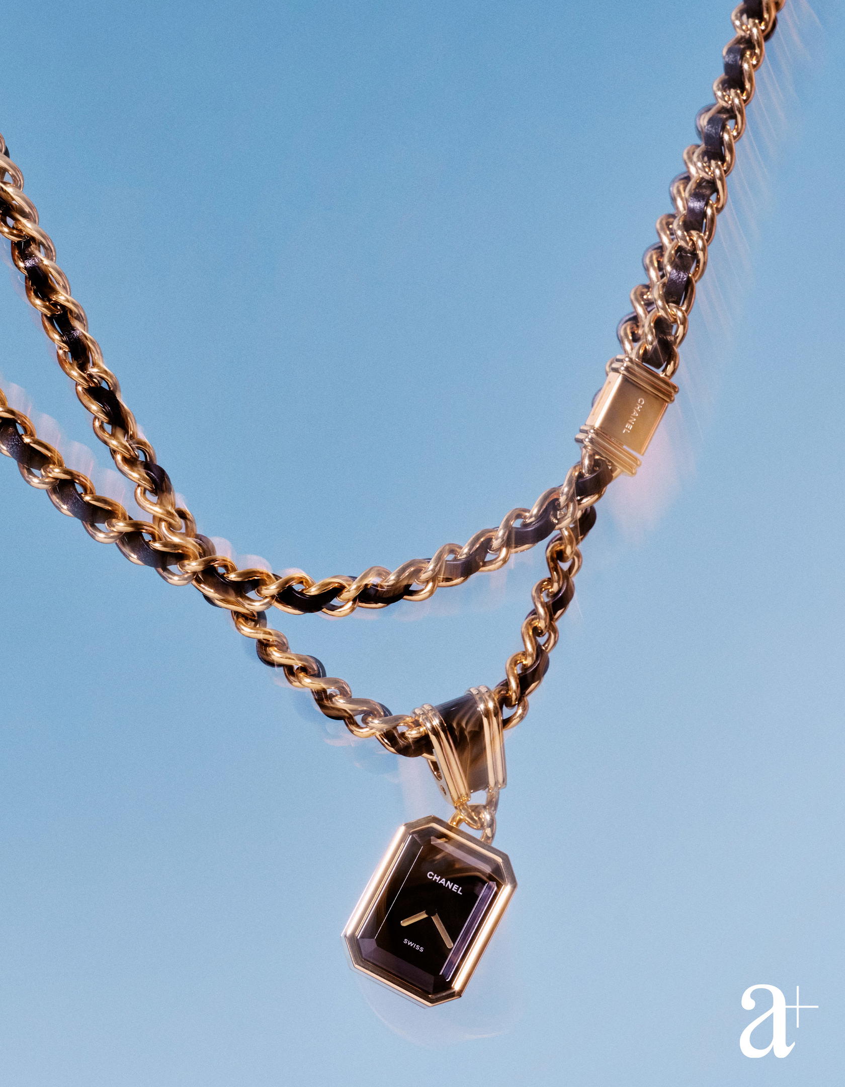 Premiere Iconic chain necklace watch in steel-coated yellow gold, from Chanel (Credit: Stefan Khoo)
