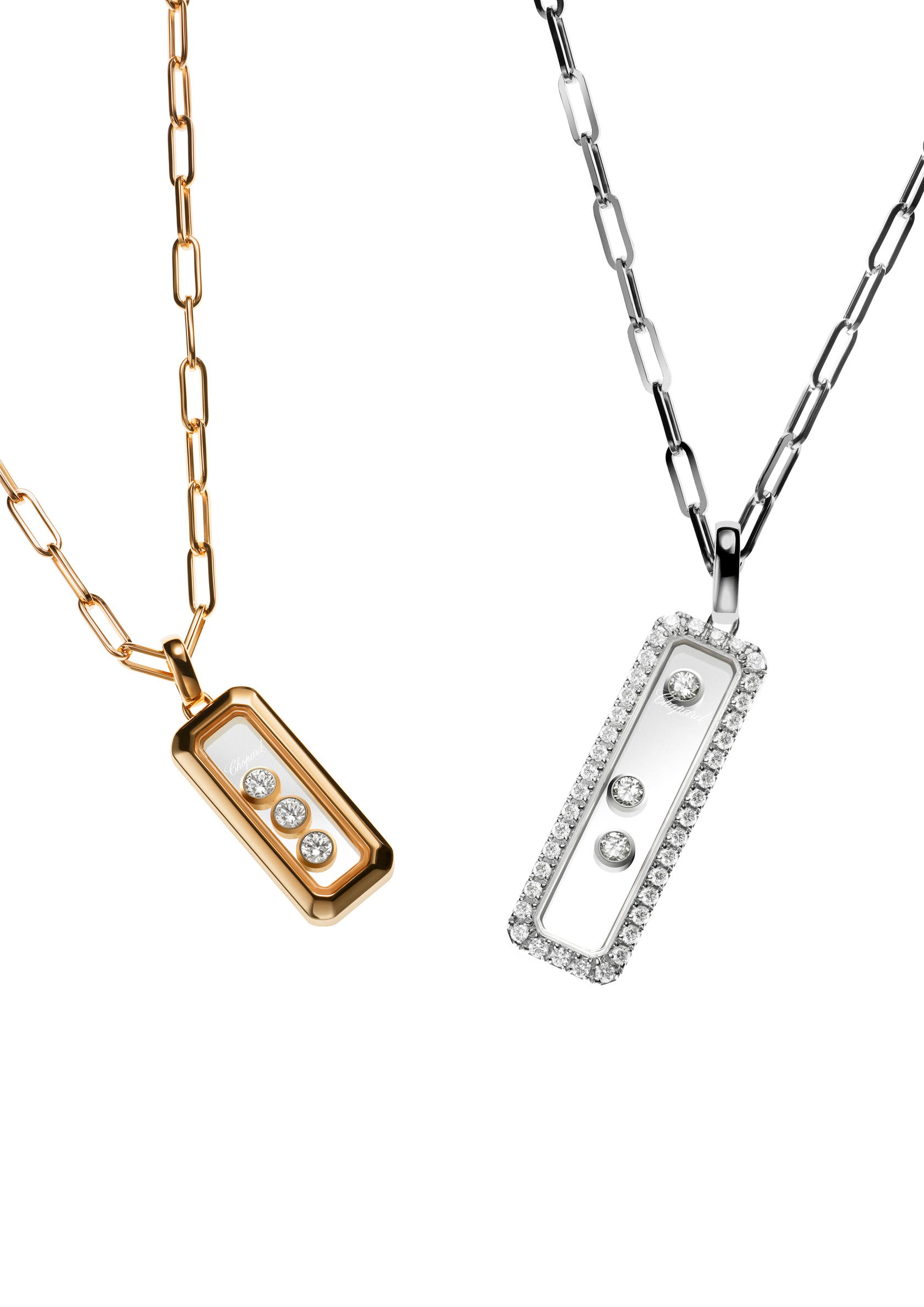Originally introduced in 2006, the rectangular Happy Diamonds design returns today, with a renewed sense of lightness (Credit: Chopard)