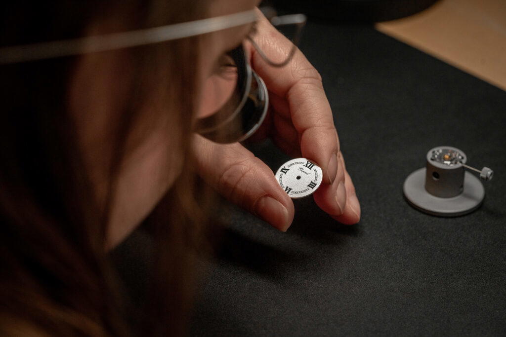 From the stamping of the metal, which defines the geometry of the case and bracelet, to the meticulous hand-polishing that reveals a soft, luminous finish enhancing every curve and contour, each stage of crafting the Happy Sport reflects Chopard’s craftsmanship (Credit: Chopard)