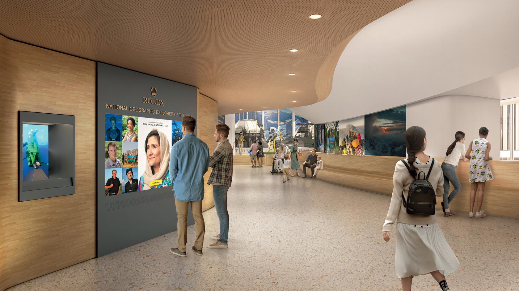 Rolex Explorers’ Landing, at the heart of the Museum of Exploration, celebrates impactful National Geographic Explorers and showcases items from landmark expeditions (Credit: National Geographic Society)